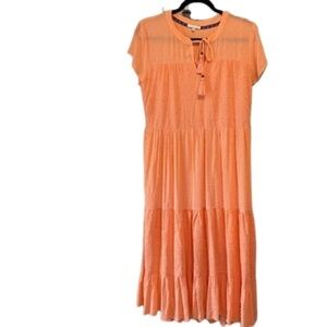 Kate & Sam dress NEW coral orange dress Swiss‎ dot & eyelet lined small